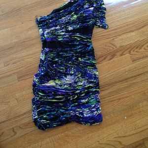 Bcbg maxazria one shoulder dress